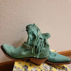 Liberty Black turquoise slouch boots